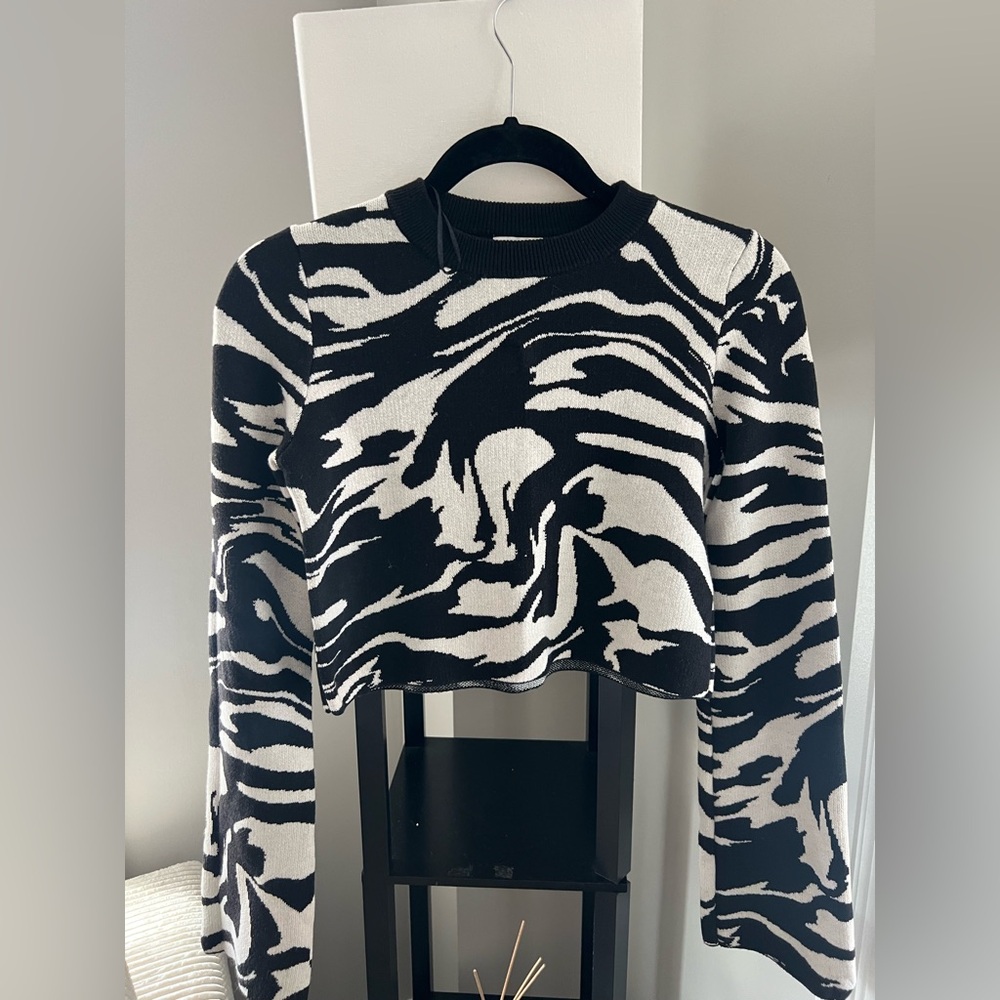 H&M knit cropped long sleeves
 and skirt